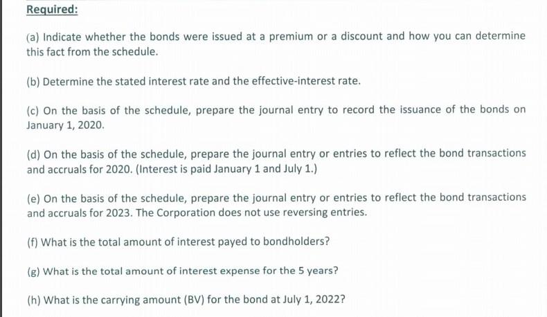 and interest of 5-year bonds by ABC Corporation on January 1, 2020,