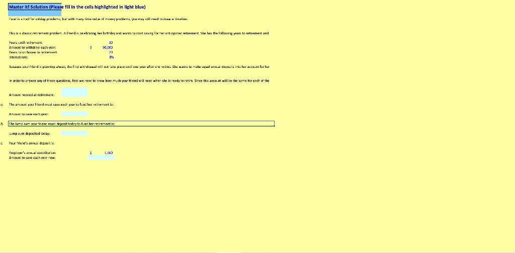  Please help me solve this using excel. Many thanks! Master it!