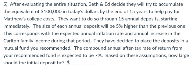 Beth & Ed Carlton want to begin some serious financial planning to