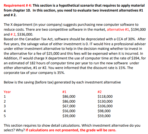 Requirement # 4: This section is a hypothetical scenario that requires