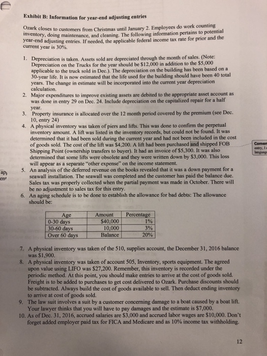 Do the adjustment ( the first two picture) & completed workswheet