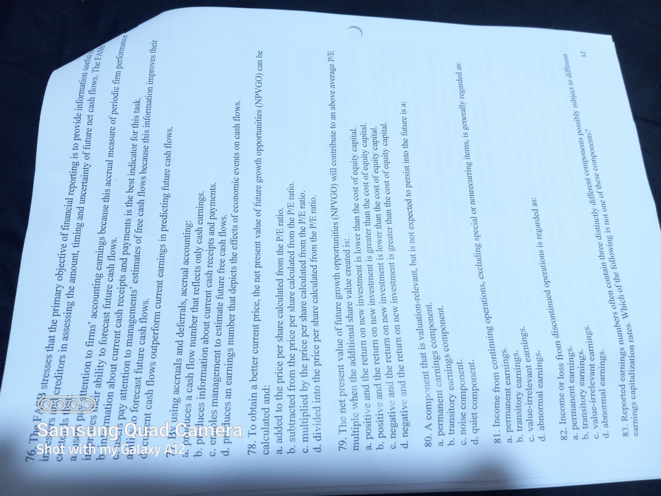 long-lived assets. O. ith (0):pect to asset utilization, which of the following