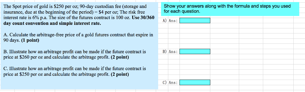 Please use EXCEL to solve this question and show the formula, THANKS!