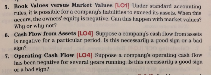  Rook Values versus Market Values [LO1] Under standard accounting rules, it