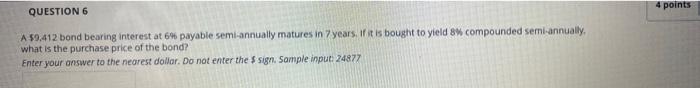 please to this for me 6# 4 points QUESTION 6 A 59.412