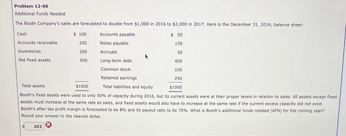 help ke on hw please! ill leave a like! Problem 12-06 Additional
