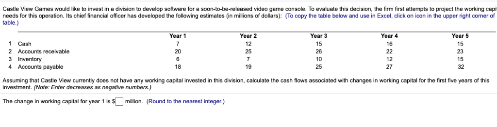 It asks for year 2, Year 3, Year 4 and Year 5
