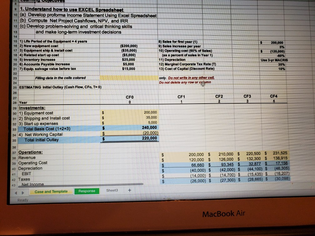 I am having trouble finding the correct depreciation, ebit net income,