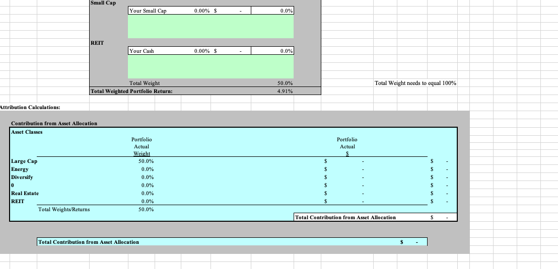Following is an example of Performance Attribution for a multiple asset benchmark