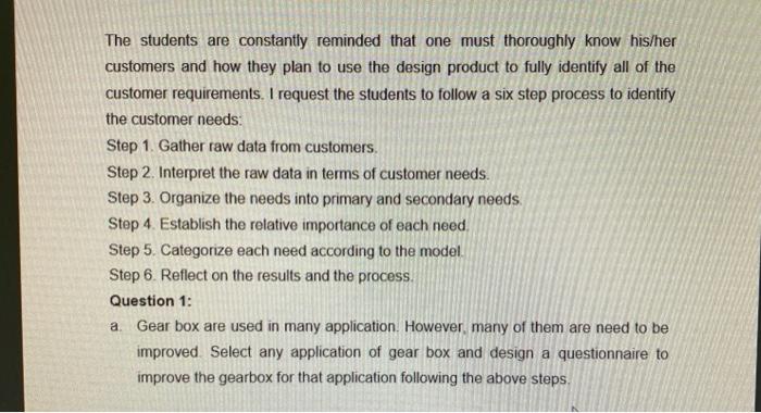  The students are constantly reminded that one must thoroughly know his/her