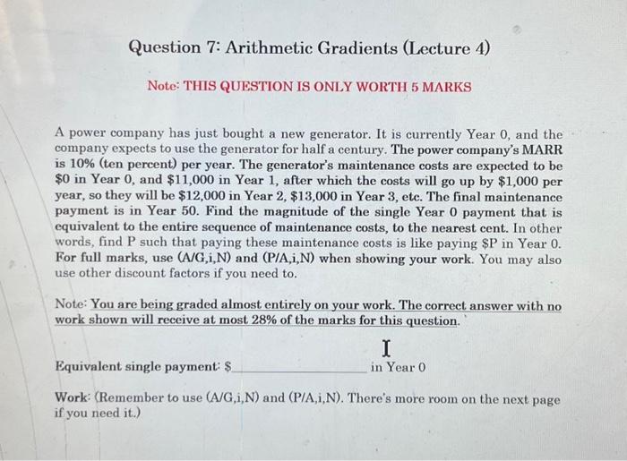  Question 7: Arithmetic Gradients (Lecture 4) Note: THIS QUESTION IS ONLY