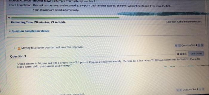  Mestanows attempts. This attempt number 1 Force Completion This test can