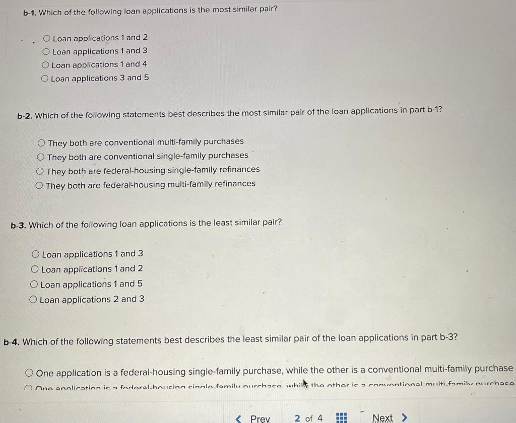 loan applications. Variables on each application include whether the application is conventional