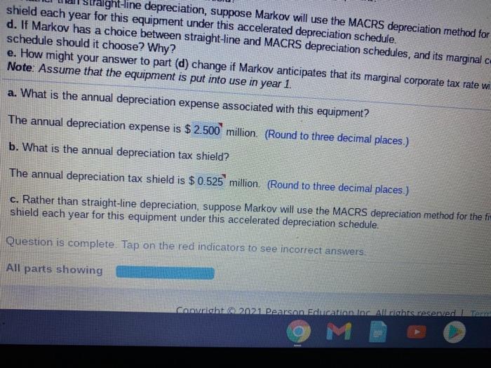 are the last 2 pics Question Help Markov Manufacturing recently spent $16.2