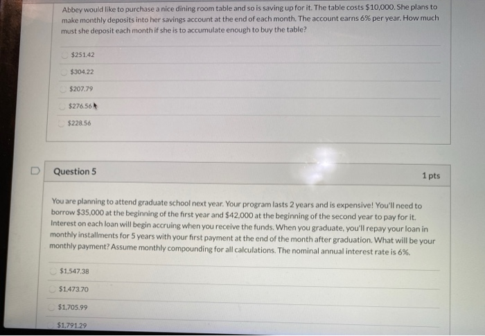  Abbey would like to purchase a nice dining room table and