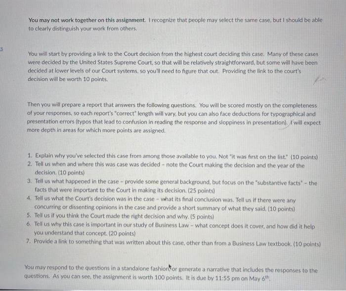 that we've covered this semester. It is meant for you to move