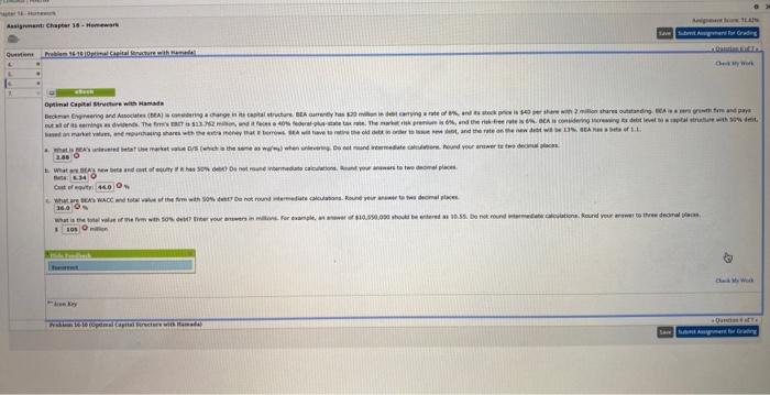 Assignment: Chapter 36-Homewar Questions Problem 16-10 Optimal Capital Storture with name Optimal