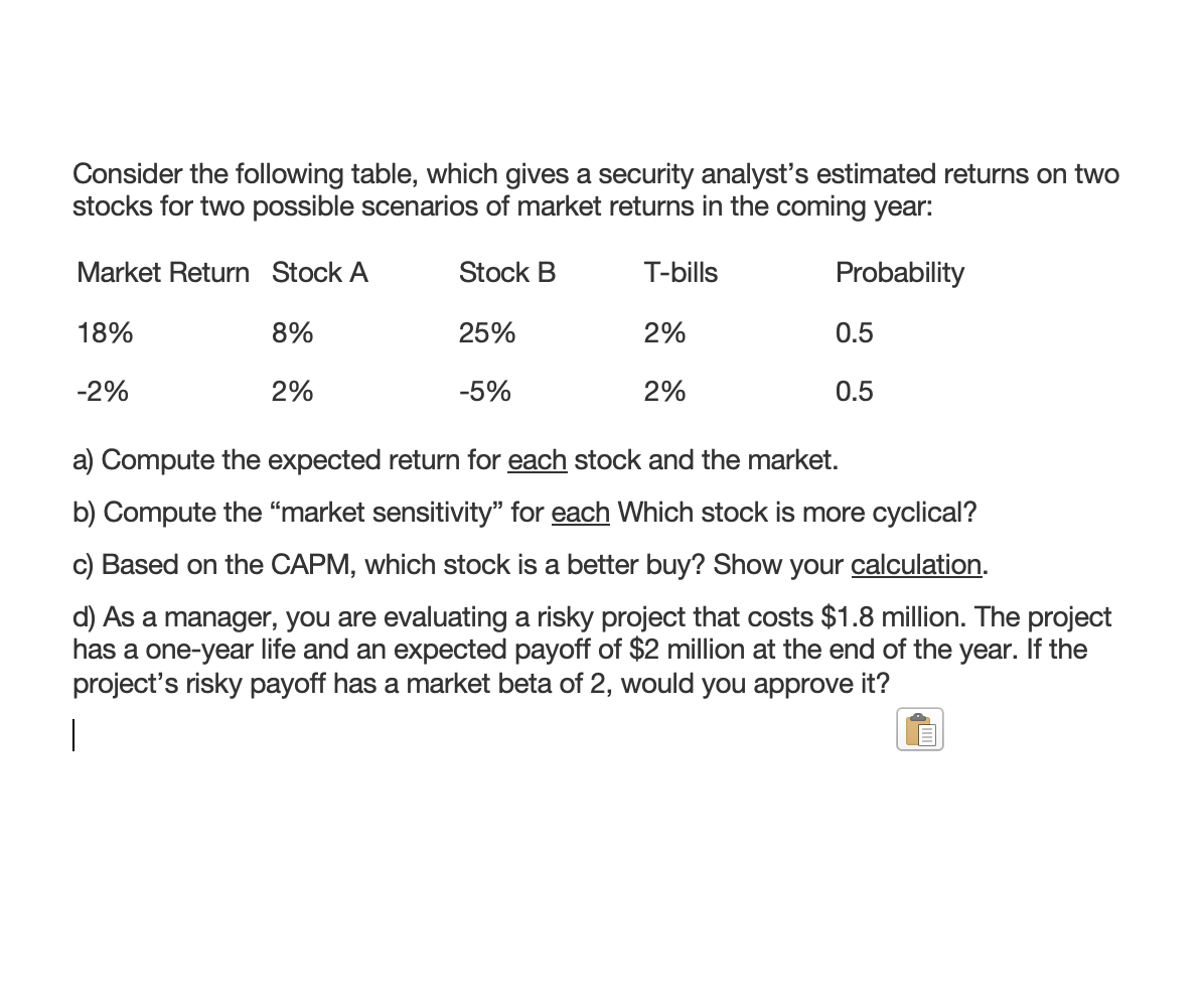 explain d part Consider the following table, which gives a security analyst's