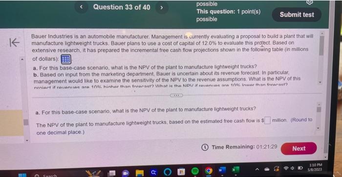 plant that wilf manufacture lightweight trucks. Bauer plans to use a cost