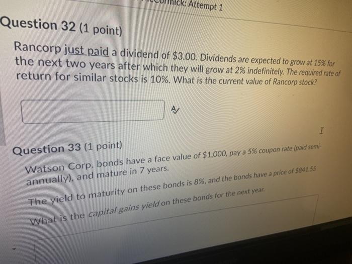  do both for thumbs up. Attempt 1 Question 32 (1 point)