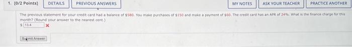 13.4 was my original answer as well however its incorrect. month? (Round