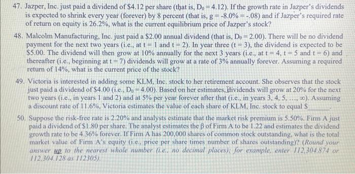 Please help with all question. will thumbs up if correct! 47. Jazper,