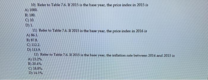 Table 7.6 Units Purchased Good A 5 Good B 10 Good C