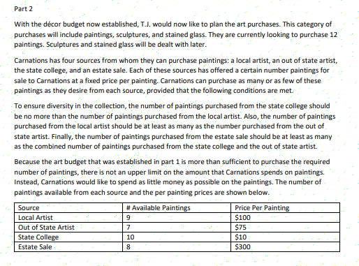 What should the decision variables be for the problem outlined in