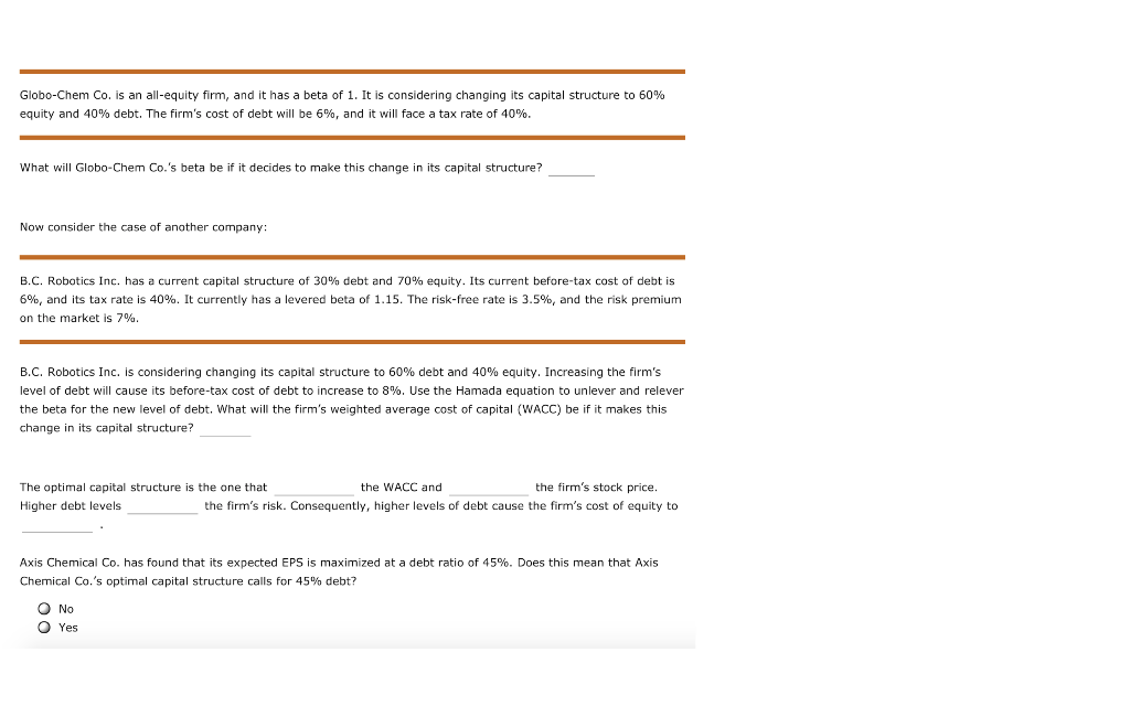 optimal capital structure Review this situation: Transworld Consortium Corp. is trying to
