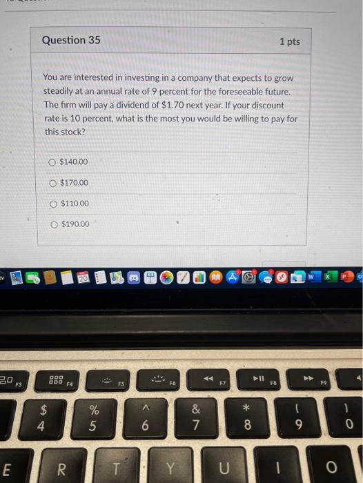Can i get help with this question please? Question 35 1 pts