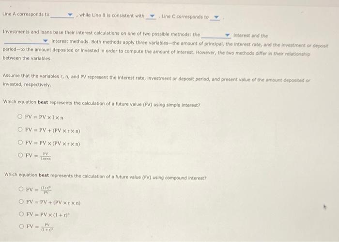  Line A corresponds to while Une B is consistent with Une