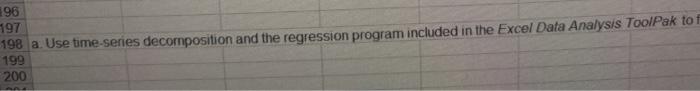 and the regression program included in the excel data analysis toolpak to
