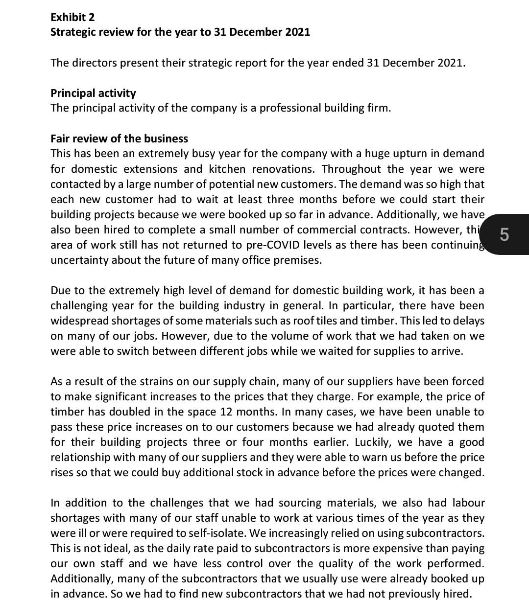 as a management consultant, prepare a business report for submission to the