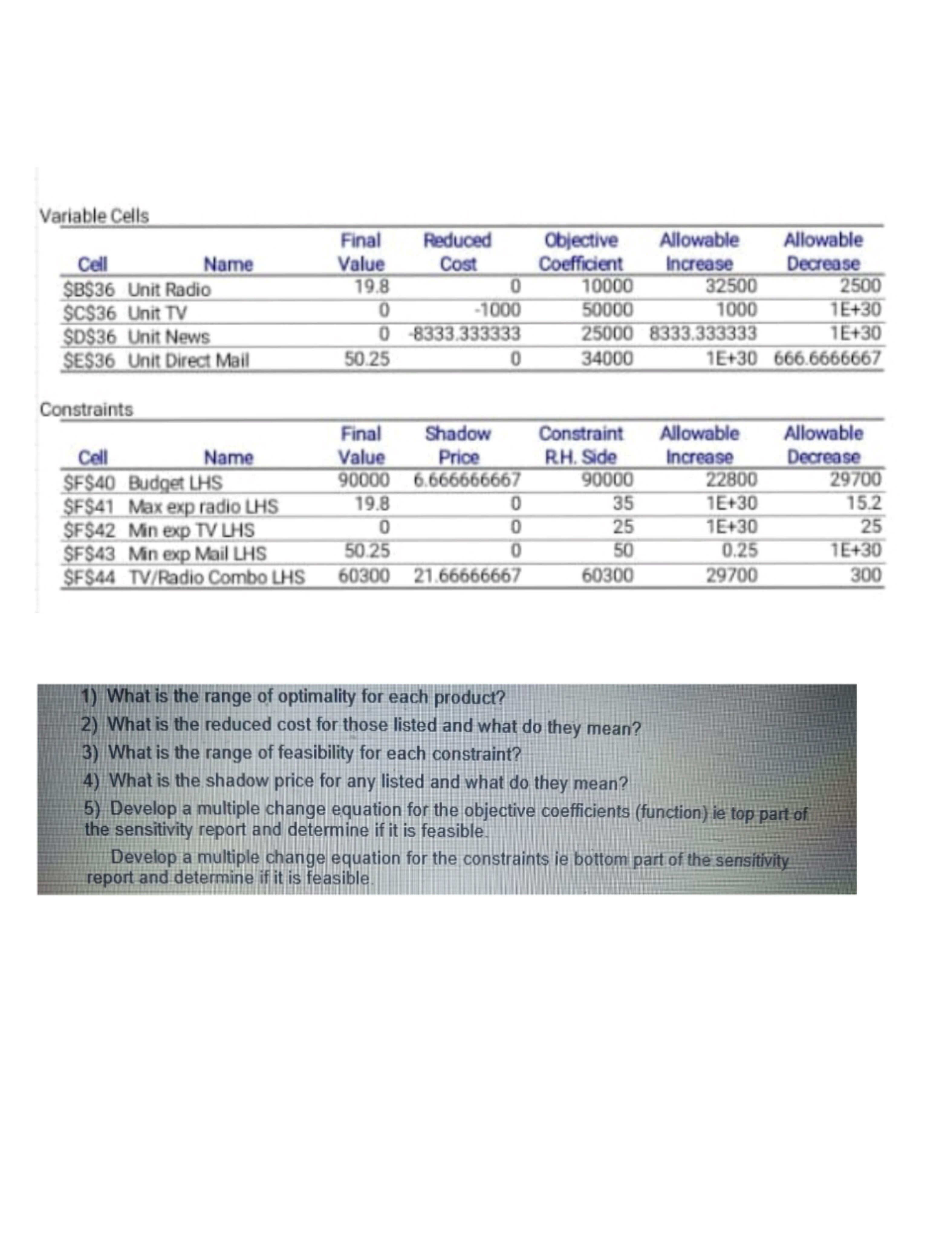 Please solve all the parts. Will rate the answer. Use Excel then