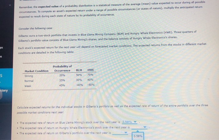  Remember, the expected value of a probability distribution is a statistical