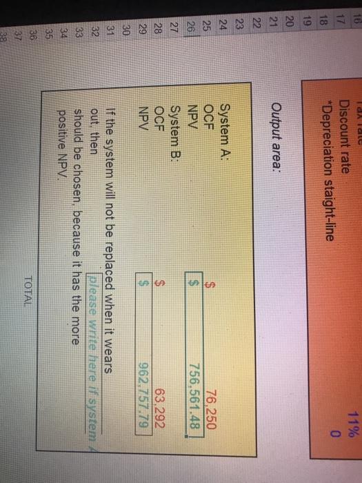 replaced. Which system should the firm choose now? Output area: 3 System