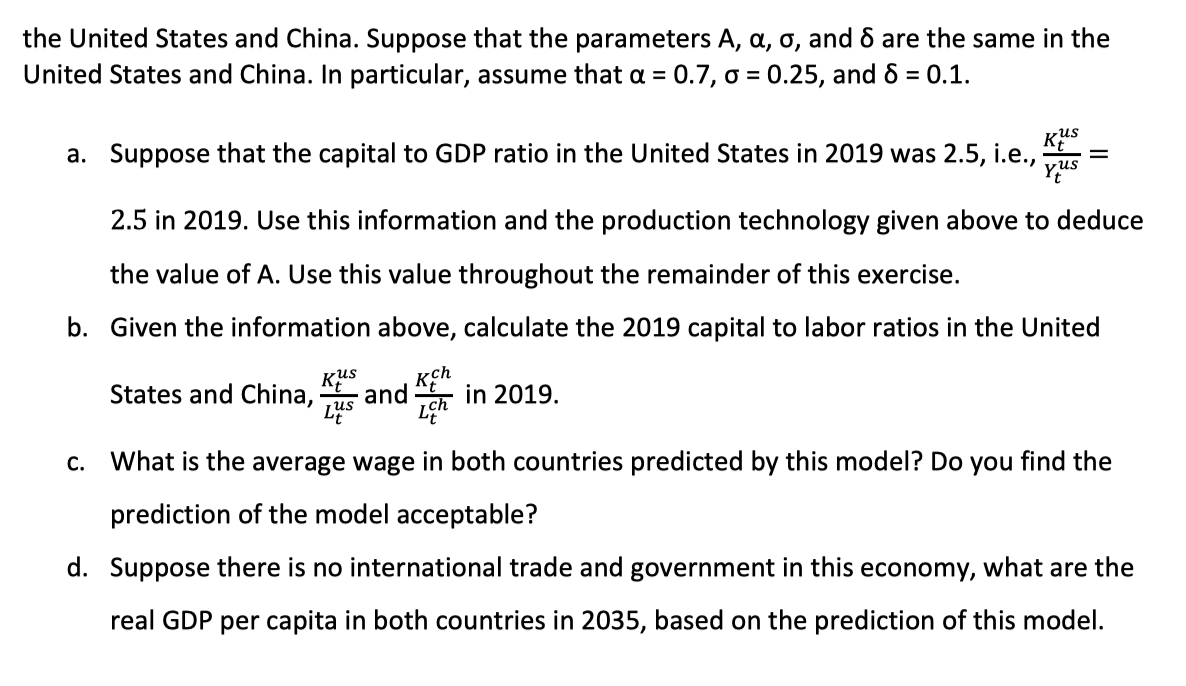 the real GDP per capita of the United States and that of