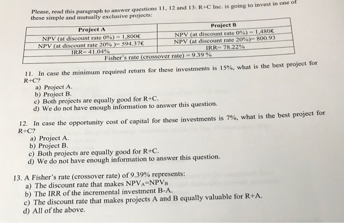 some clarification on what the answers were and why. thanks! (Also to