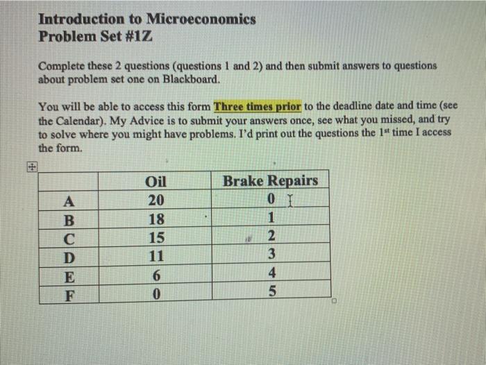  Introduction to Microeconomics Problem Set #17 Complete these 2 questions (questions