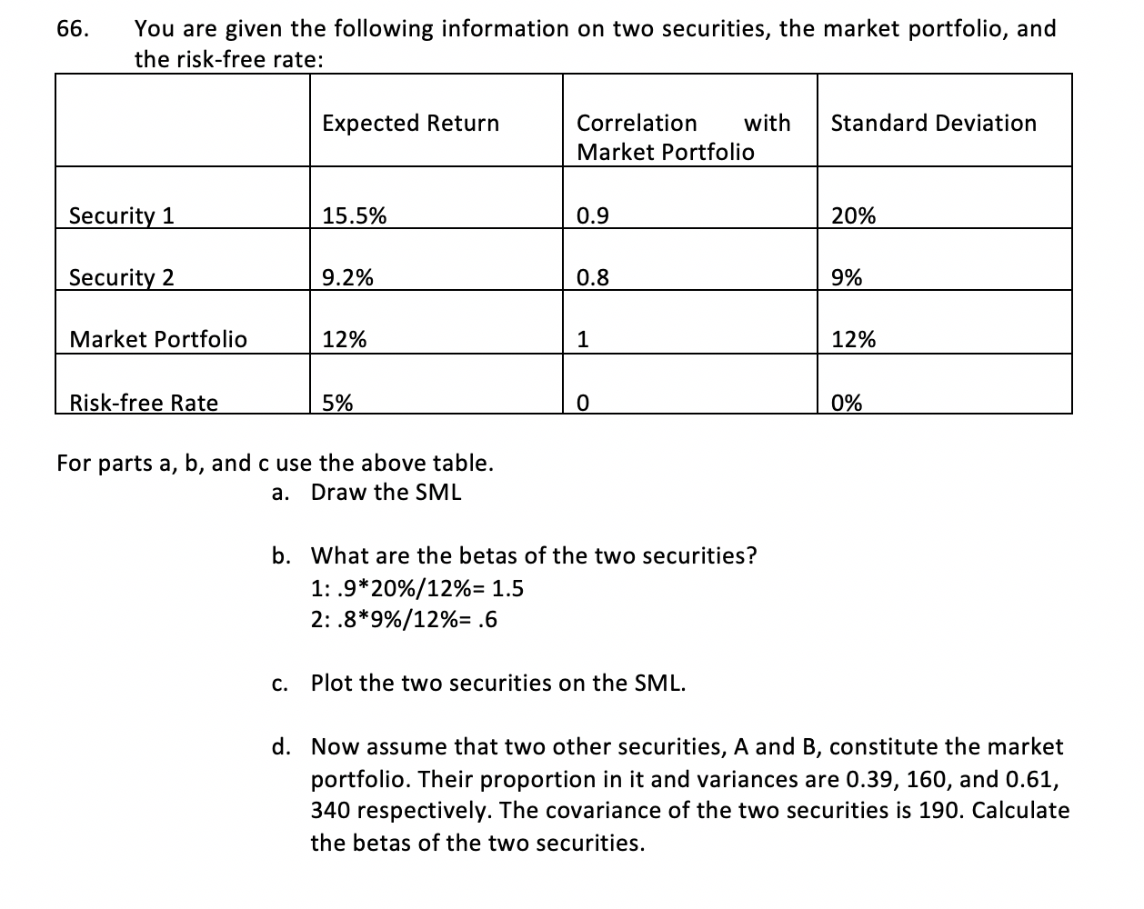 ****PLEASE EXPLAIN HOW TO CONSTRUCT SML GRAPH IN PART A&C IN EXCEL.