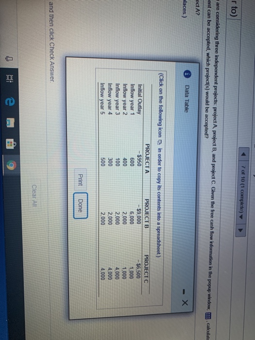 Score: 0 of 1 pt Problem 10-8 (similar to) 70f 10 (