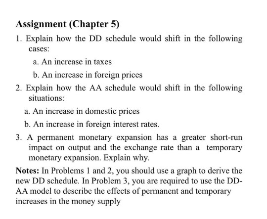 Assignment (Chapter 5) 1. Explain how the DD schedule would shift