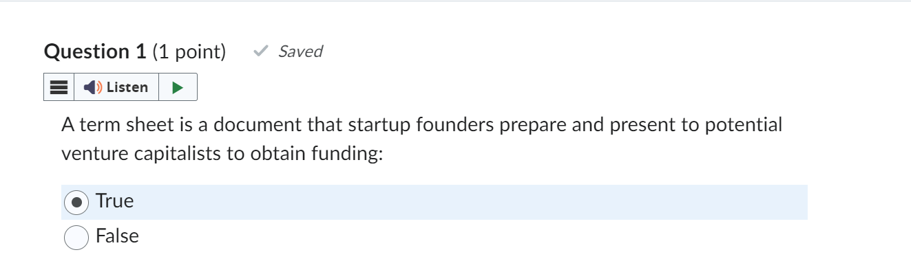 A term sheet is a document that startup founders prepare and