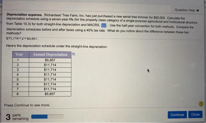 new serial tree trimmer for $91,000. Calculate the depreciation schedule using a