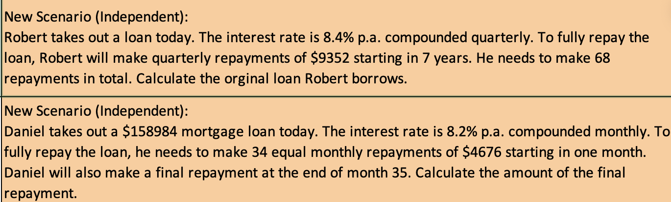 answers for the below questions in cells C3 to C10 using Excel