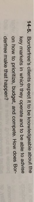  14-5. Borderfree's clients expect it to be knowledgeable about the key