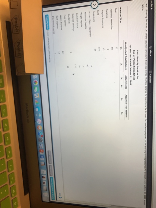  below. Alert Security Services Co For the Year Ended October 31,