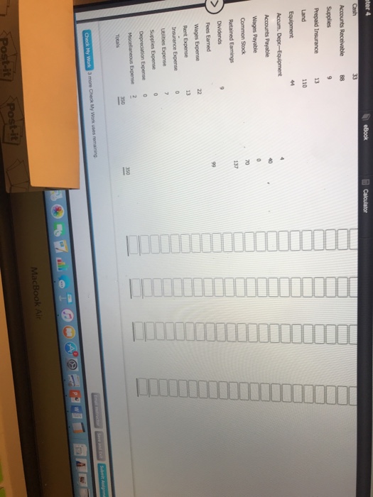 Or. Dr. Cr. Accounts Receivable Prepaid Insurance Land Equipment 110 Accounts Payabie