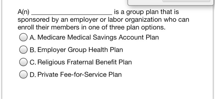  A(n) is a group plan that is sponsored by an employer