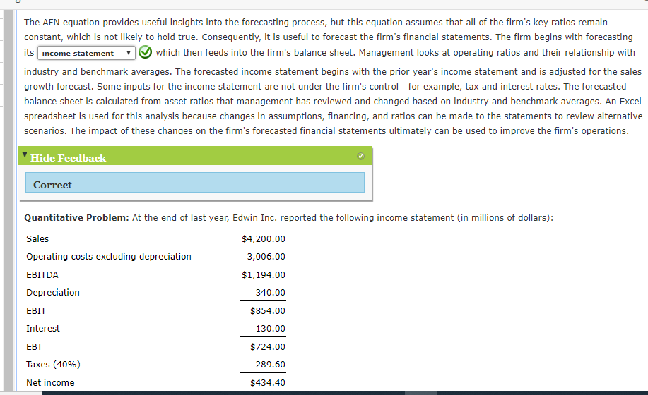 The AFN equation provides useful insights into the forecasting process, but